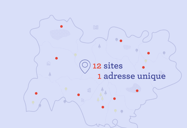 12 sites, une adresse unique