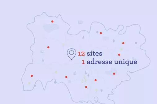 12 sites, une adresse unique