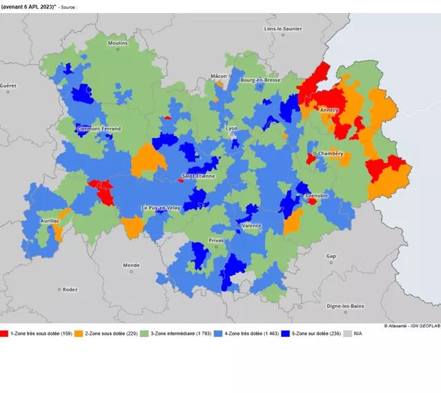 Cartographie zonage infirmier - lien vers Atlasanté